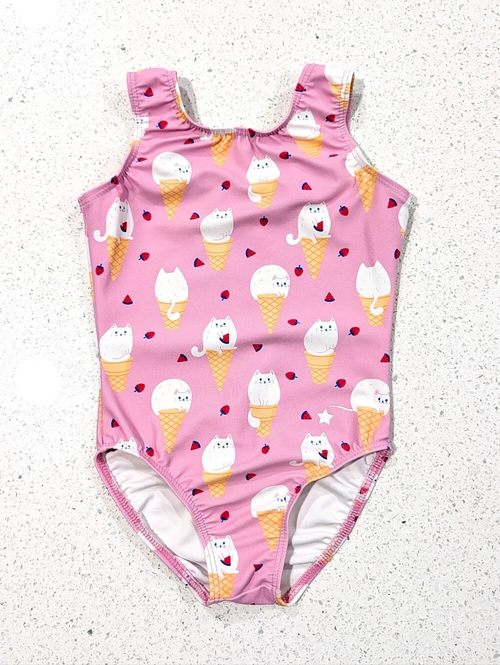 CUTE Destira Gymnastics Dance Leotard CXS Extra Small KITTY CONES Ice Cream CATS